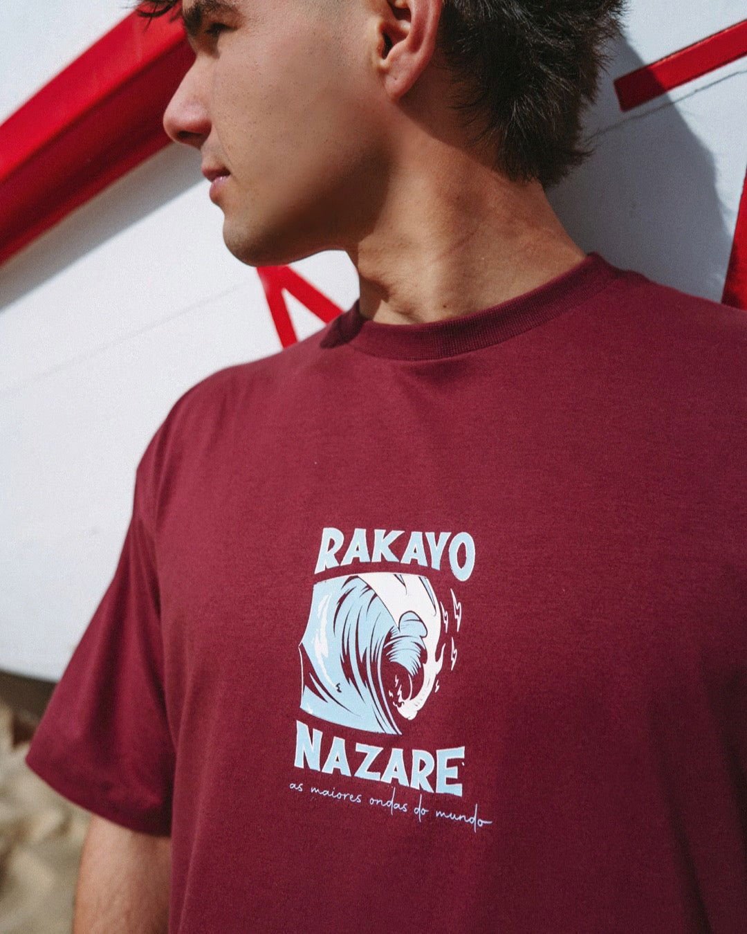 NAZARE BURDEOS TEE - Rakayo Crew