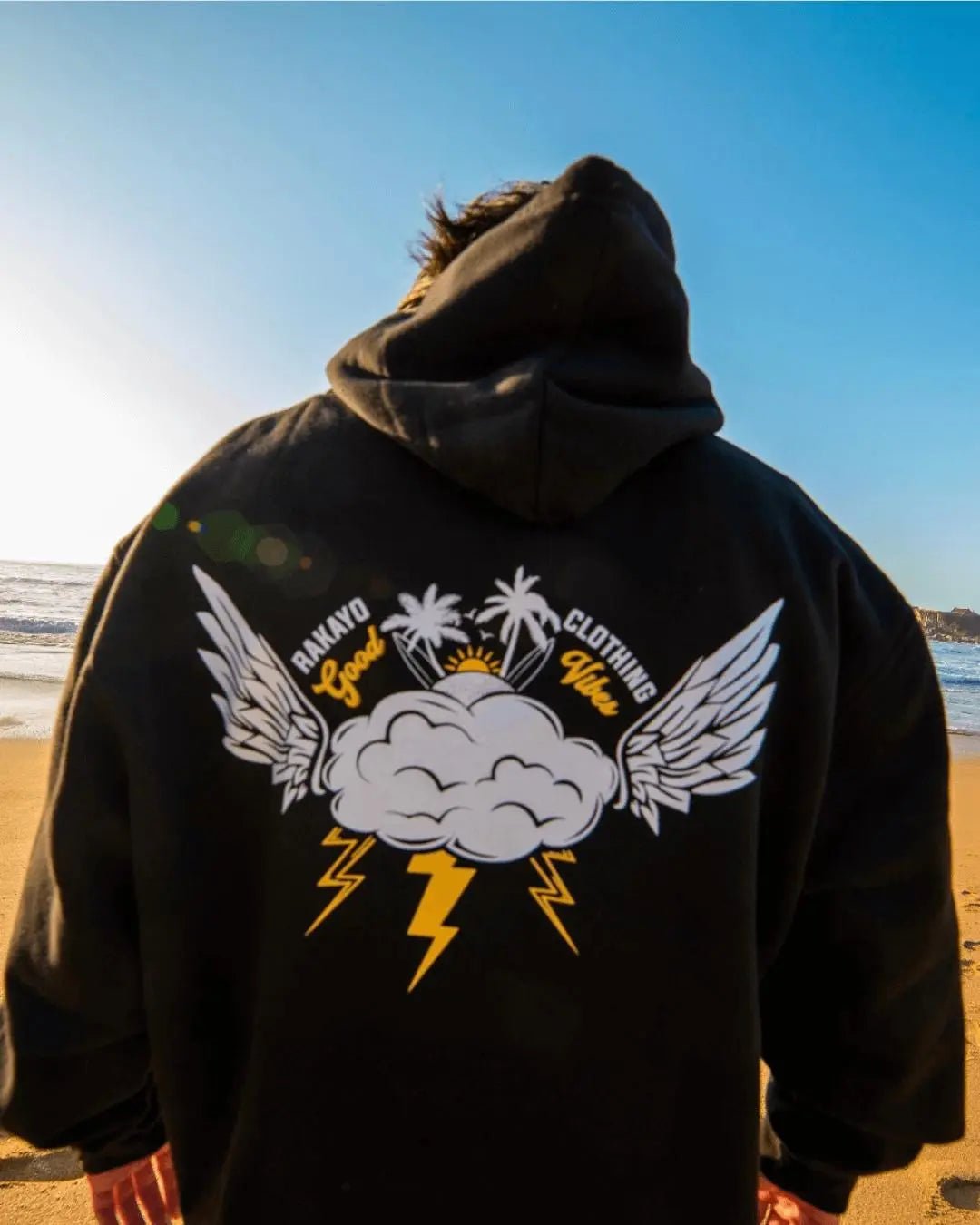 THUNDER BLACK HOODIE - Rakayo Crew