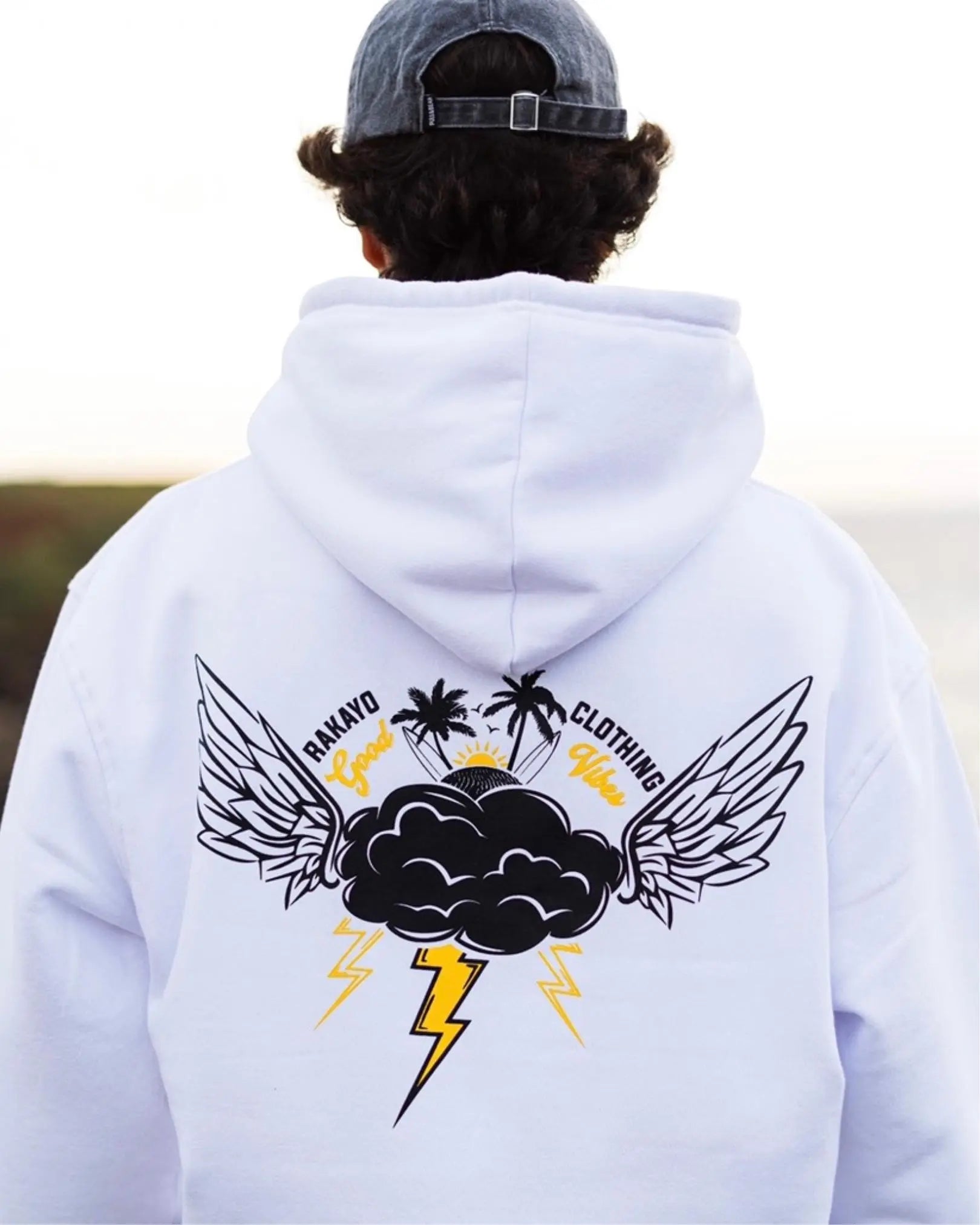 THUNDER WHITE HOODIE - Rakayo Crew